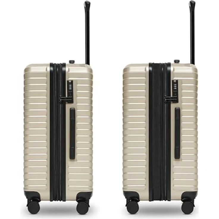 REDOLZ Ultraleicht Hartschalen Check-in Koffer | Mittelgroßer Trolley 43 x 28 x 66 cm | mit Dehnfalte 3 cm erweiterbar nur 3,4 kg | 4 Doppelrollen & TSA-Schloss (Essentials 18) rot – Bild 2