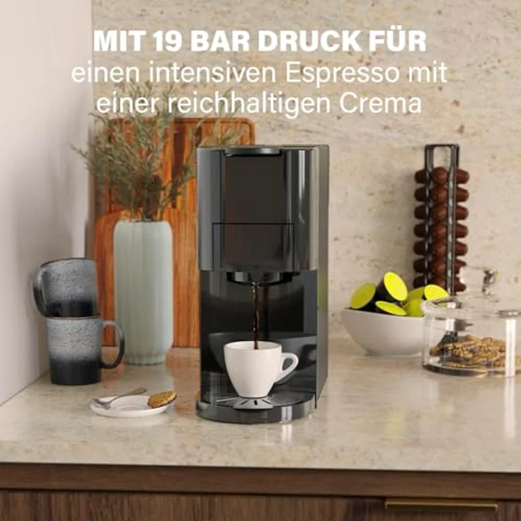 PRINCESS Kapselmaschine Princess 01.249454.01.001, Multikapsel-Kaffeemaschine mit 19-Bar-Pumpe, Schwarz – Bild 6