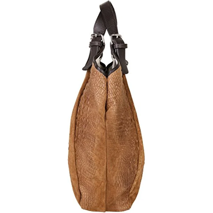 Samantha Look Shopper, echt Leder, italienisches Rindleder mit Krokoprägung, 45x45x13 cm, Made in Italy – Bild 4