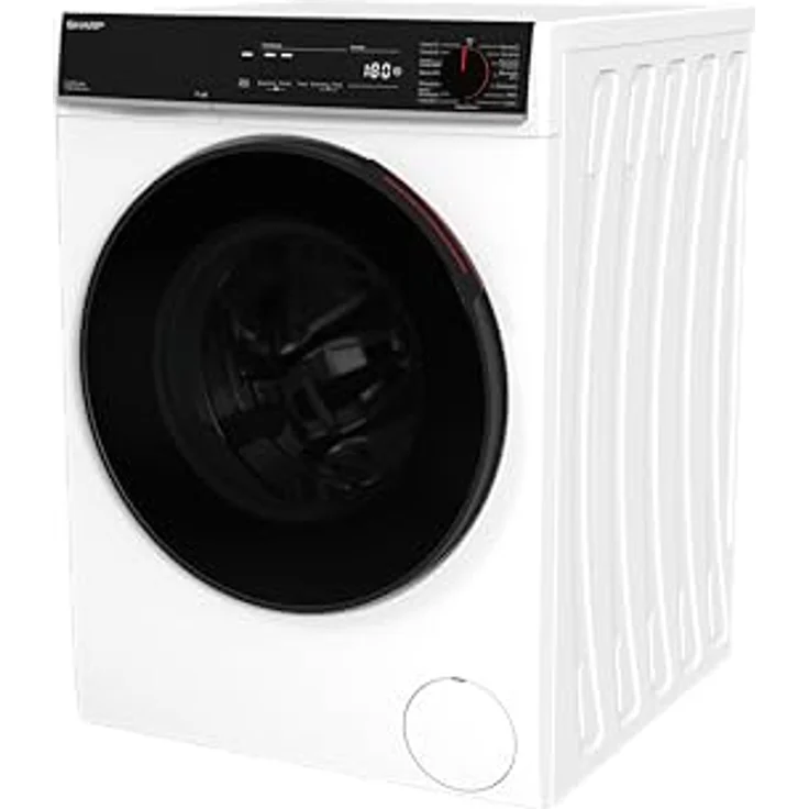 SHARP ES-PRO214WA-DE Waschmaschine Frontlader, 12kg, 1400U/min, Inverter, 15 Programme inklusive 60 Minuten Kurzprogramm, Dampffunktion, WiFi, AquaStop, Weiß – Bild 4