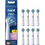 Oral-B Pro Sensitive Clean Aufsteckbürsten für elektrische Zahnbürste, 8 Stück, sanfte Zahnreinigung, innovative X-förmige Borsten, Original Oral-B Zahnbürstenaufsatz, Made in Germany