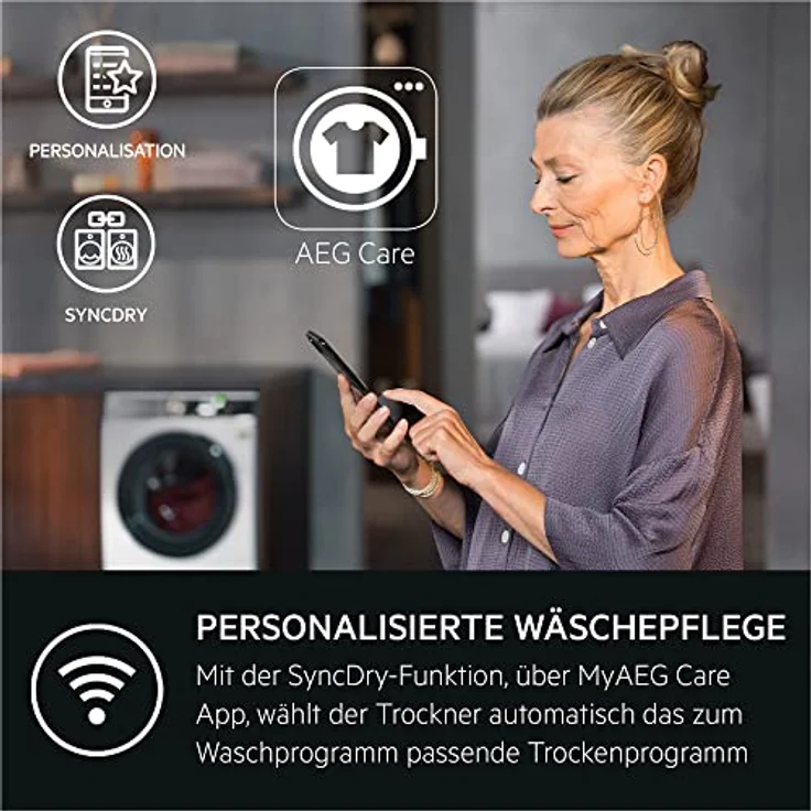 AEG TR9W80690 WiFi Wärmepumpentrockner / Serie 9000 mit AbsoluteCare®Plus / 3D Scan / FiberPro / 9,0 kg / A+++ / energiesparend / Mengenautomatik / Knitterschutz / Kindersicherung / Schontrommel – Bild 3