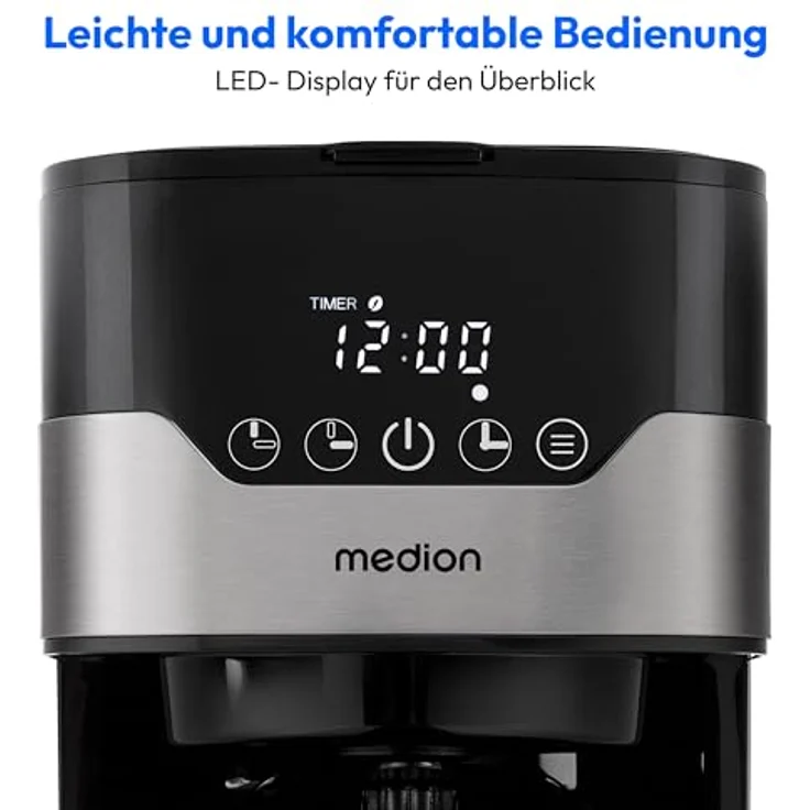 Medion Filterkaffeemaschine MD 18458, 1,2l Kaffeekanne, Papierfilter 1x4 – Bild 6