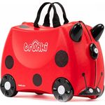 TRUNKI Kinderkoffer Harley Marienkäfer (Rot) | Handgepäck und Kinderkoffer zum Draufsitzen | Ideal für Reisen und Abenteuer