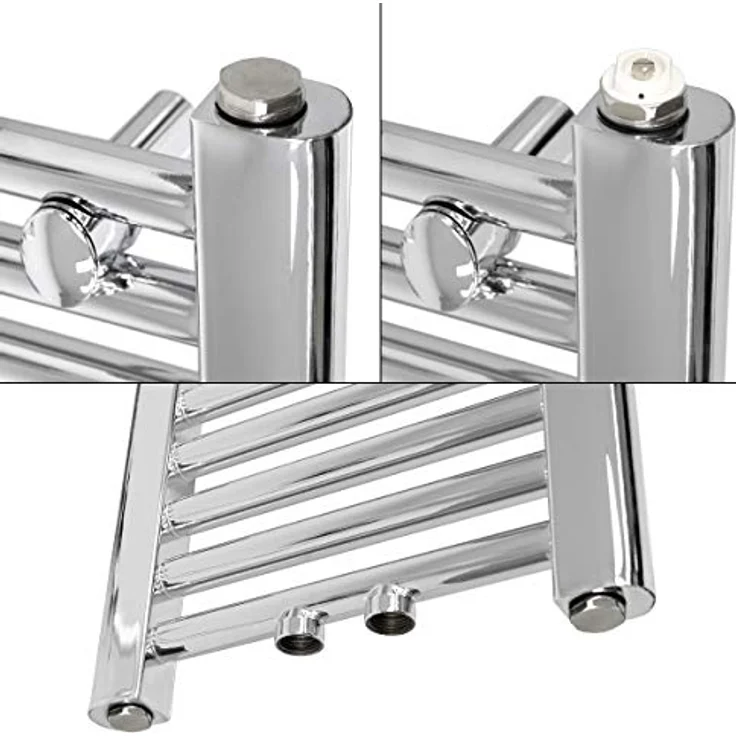 LuxeBath Badheizkörper 300x1400mm, Chrom gerader Heizkörper mit Mittelanschluss, hohe Wärmeleistung 286 Watt – Bild 3