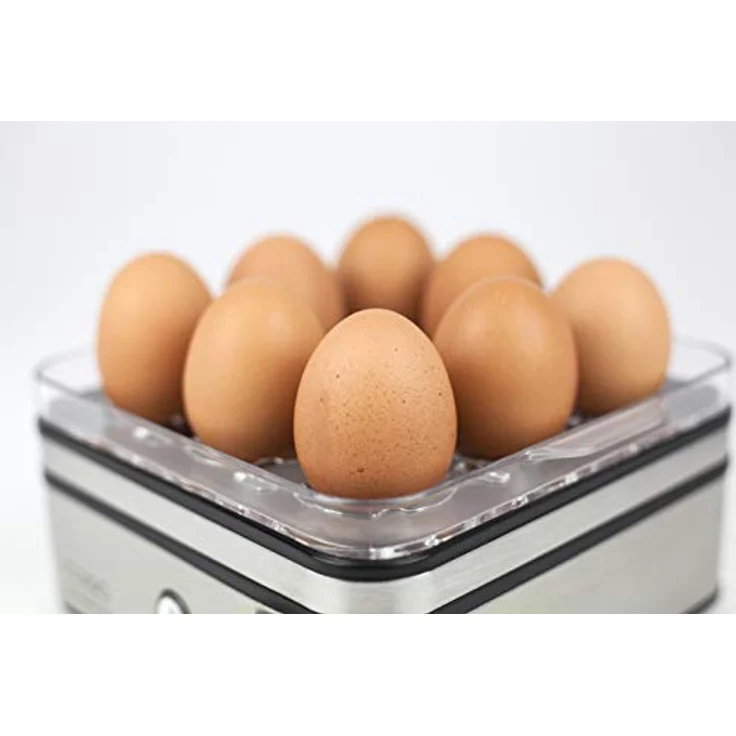CASO E9 - Design Eierkocher für 8 Eier mit elektronischer Regelung, kein Trockenkochen, Edelstahldesign, inkl. Messbecher mit Eierpicker – Bild 5