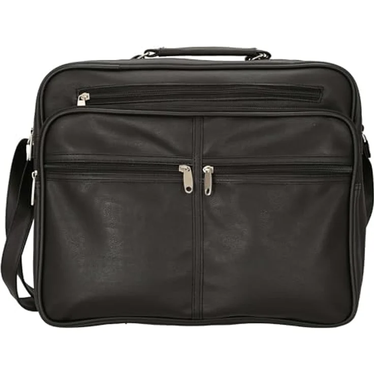 d&n Travel Bags Flugumhänger 39 cm, schwarz, 100% Kunstleder, 39 x 20 x 34 cm – Bild 1