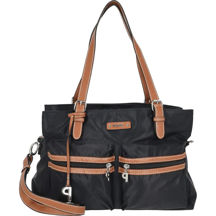 Picard Shopper Really - Shopper 35 cm Nylon (1-tlg) - Sportlich-eleganter Shopper mit Feinnylon und Lederoptikbesatz, schwarz