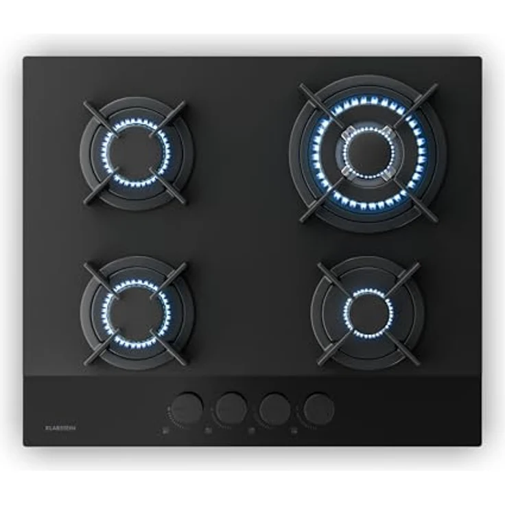 Klarstein Velaire PG6041BG-A1CB, Gas-Kochfeld mit 4 Brennern, elektrischer Zündung und 8000 W Leistung, Aluminium – Bild 1