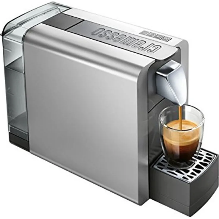 CREMESSO Compact One II, Kapselautomat mit 19 bar, 1.1L Wassertank, silber glänzend
