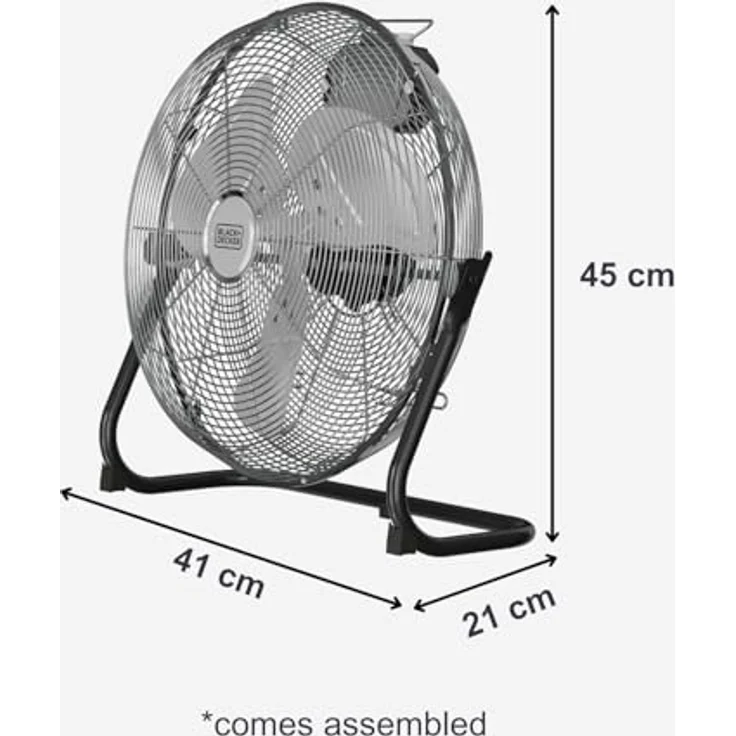 Black & Decker BXEFF61E, Standventilator, höhenverstellbar mit 3 Geschwindigkeiten und leisen Betrieb, Silber – Bild 9