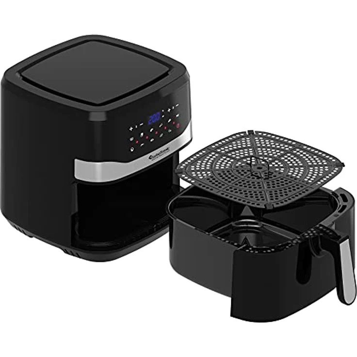 TurboTronic by Z-Line Heißluftfritteuse 7 Liter, 12 Programme, XXL Fritteuse Fettfrei ohne Öl, 50°C - 200°C, 1800 W, Power Camping Retro digital Airfryer AF7D in Schwarz – Bild 10