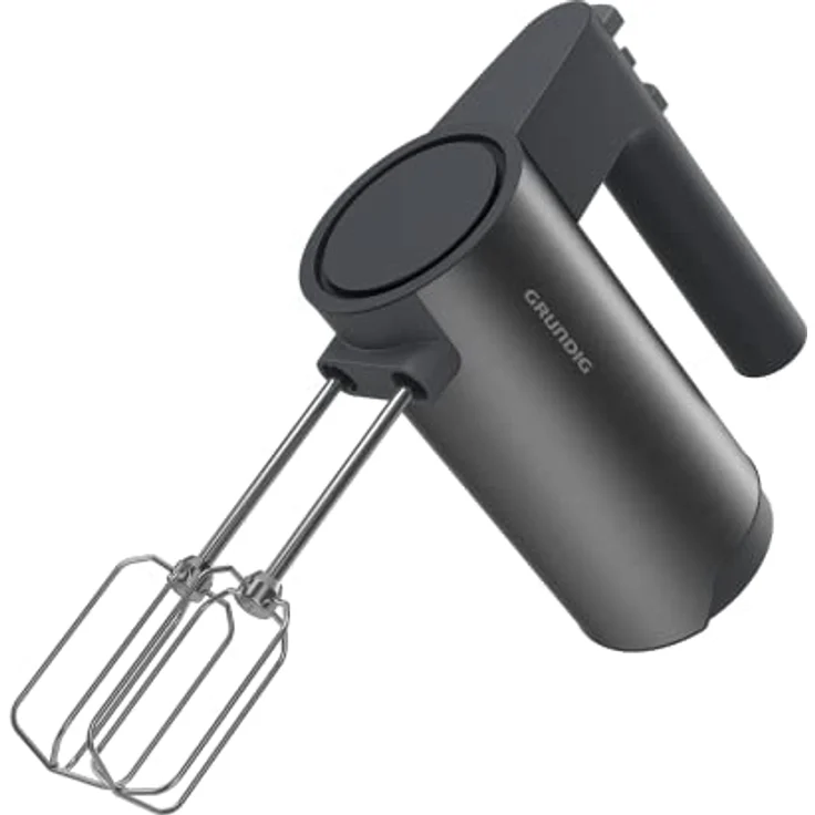 Grundig Delisia Novus™ HM 7140 Handmixer, 500 W Leistung, 4 Geschwindigkeitsstufen + Turbostufe, Hochwertige Edelstahl-Aufsätze, Soft Start: Antispritz-Funktion, Dark Inox/Schwarz – Bild 2