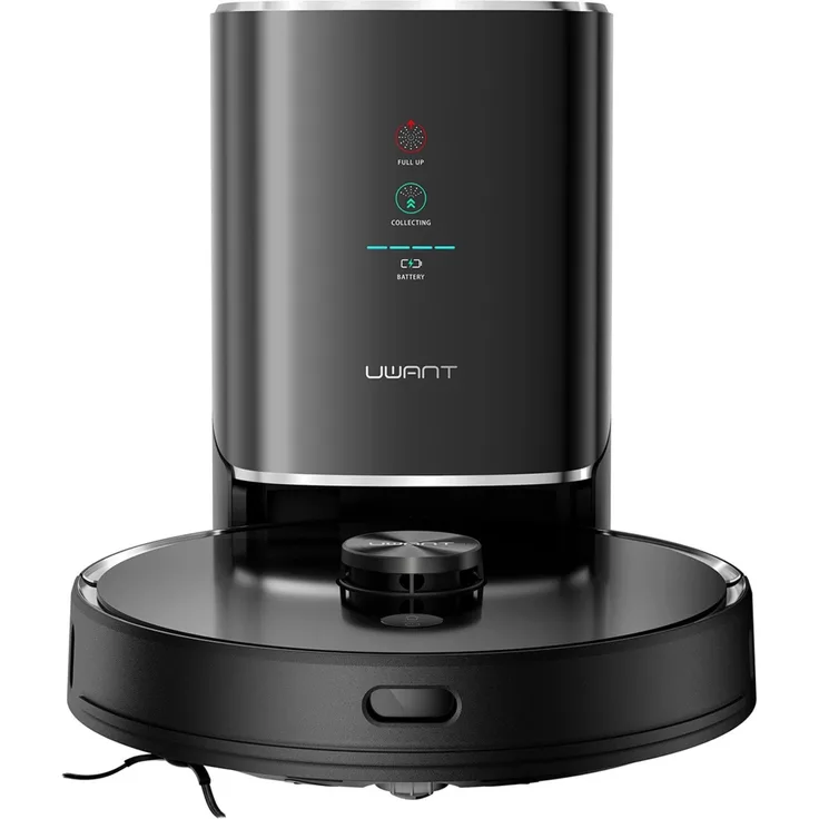 UWANT Saugroboter Reinigungsroboter U100 mit Wischfunktion + Lade-/Reinigungsstation, Schwarz