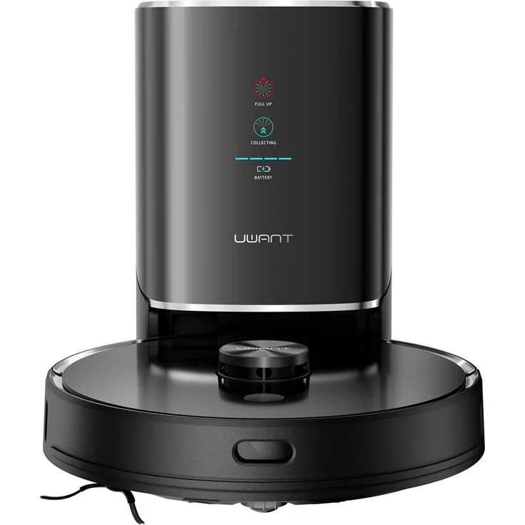 UWANT Saugroboter Reinigungsroboter U100 mit Wischfunktion + Lade-/Reinigungsstation, Schwarz
