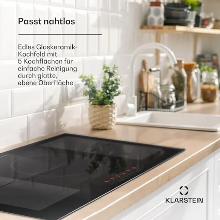 Klarstein Induktionskochfeld, Glaskeramik Kochfeld, 7000W mit ThermoBoost und VarioHeating, Touch-Display und Timer, Überhitzungsschutz – Bild 2