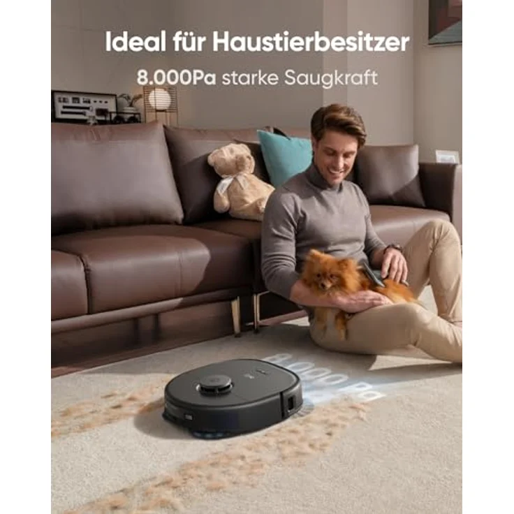 eufy X10 Pro Omni Saug- & Wischroboter, 8.000Pa, Auto-Absaugen/Befüllen, 2× Auto-Lift-Mopp mit Auto-Waschen/Trocknen, Aktive Hindernisvermeidung – Bild 2