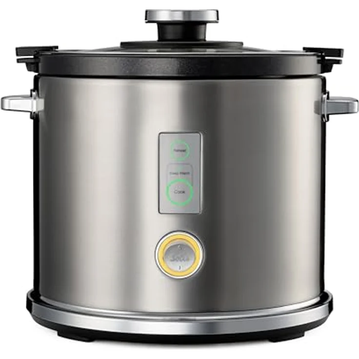 Solis Rice Cooker Multi – Reiskocher mit Dampfgarfunktion, Warmhalte- & Aufwärmfunktion – 6 Tassen Kapazität, PFAS-freie Antihaftbeschichtung, Edelstahlgehäuse, Glasdeckel, 650W – Bild 1