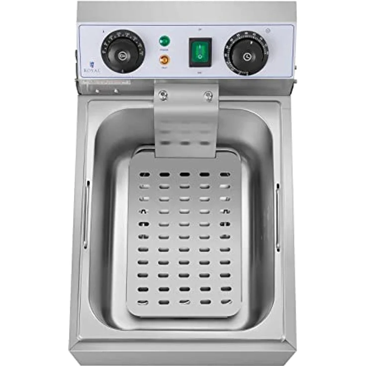 Royal Catering Elektro-Fritteuse Edelstahl RCTF 10EB (3.200 W, Kapazität: 10 l, Temperaturbereich: 50-200 °C, Kaltzone, mit Timer bis 60 Min.) – Bild 3