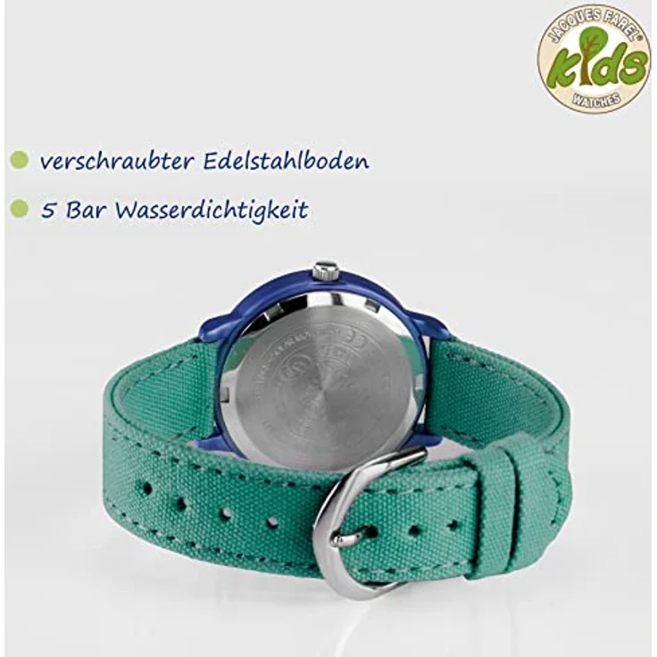 Jacques Farel Solaruhr ORSO 3105, Kinderarmbanduhr mit 31 mm Gehäuse, allergikerfreundlichem Reinaluminium und mineralisch vergütetem Glas, nachhaltiges Geschenk für Kinder – Bild 5