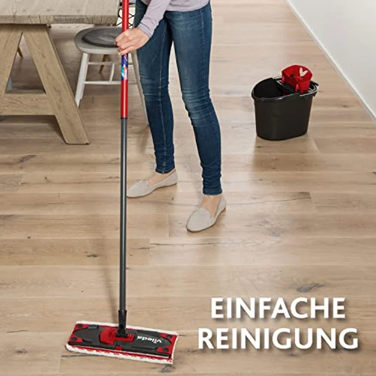 Vileda UltraMat 2in1 Komplett-Set Flachwischer und Microfaser- Wischbezug Bodenwische – Bild 3