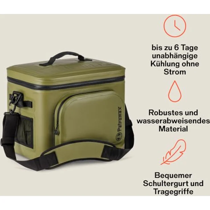 Petromax Kühlbox 22 l, olivgrün, mit wasserdichtem Reißverschluss für Langzeitausflüge – Bild 2