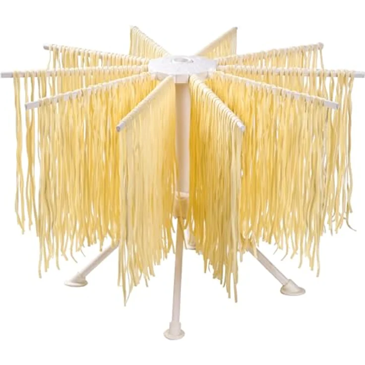 Penelife Nudeltrockner mit 10 ausziehbaren Armen – Faltbarer Pastaständer für bis zu 2 kg Nudeln, weiß – Bild 1