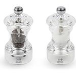 PEUGEOT - Duo Bistro - Pfeffermühle + Salzmühle 10 cm - Klassische Mahlgradeinstellung - Aus Acryl - Transparent.