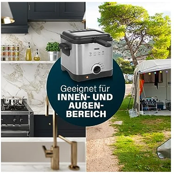Setpoint Öl Fritteuse Edelstahl 1000 Watt 1,5 Liter, Sichtfenster Deckel, Salzstreuer, hochwertiges Edelstahlgehäuse – Bild 4