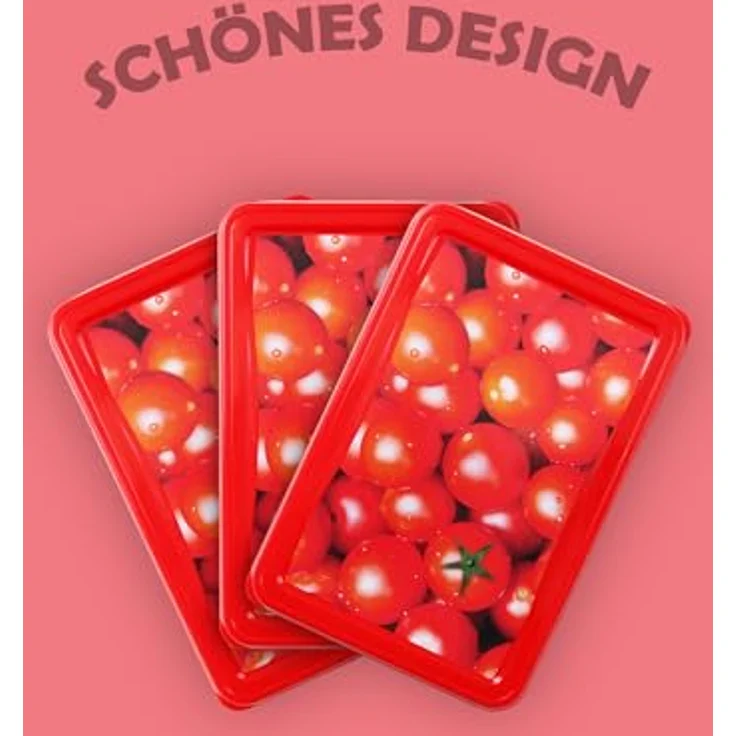 Bestlivings Frischhaltedosen 1,25 L (3er Pack) - Vorratsdose mit Deckel für Lebensmittel, Aufbewahrungsbox in Erdbeer-, Tomaten- und Salatmuster - Hochwertiges PP Kunststoff, nicht spülmaschinenfest – Bild 5