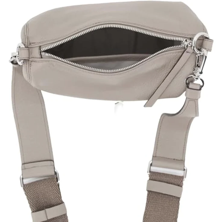 abro Mina Umhängetasche 100% Leder, grau, 26 cm x 8 cm x 18 cm – Bild 5