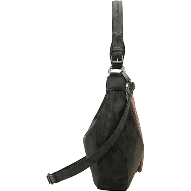 Fritzi aus Preußen Fritzi Hobo Schultertasche, geräumige 33 cm Handtasche mit Reißverschluss- und Handyfach, Schwarz – Bild 5