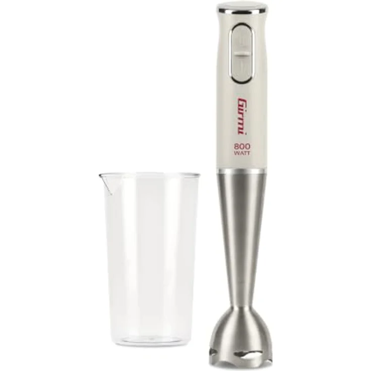Girmi MX41 Stabmixer, 800 W mit Edelstahl-Mixfuß 19 cm und Messbecher, 2 Geschwindigkeitsstufen – Bild 2
