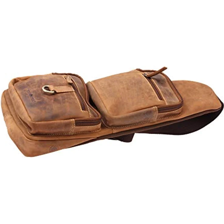 Greenburry Vintage Umhängetasche Leder, 20 cm, braun, 100% Leder – Bild 4