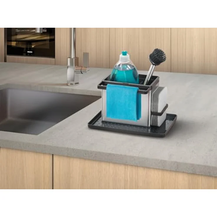 Metaltex 297430000 Abtropfhalter, Edelstahl - Spülbecken Organizer mit ausziehbaren Bügeln und Abtropfschale, 24 x 13 x 14 cm - Preisvergleich – Bild 5