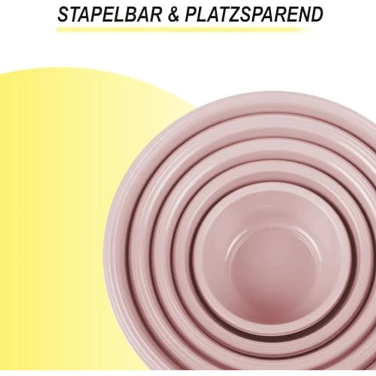 PROhome Rührschüssel im ( 2 x 5er ) Set, Teigschüsseln, 10er-pack Kunststoff Mixing Bowl Set ( 0,7L - 6L ), Stapelbare Salatschüssel Servierschalen für Küche, lebensmittelecht & mikrowellengeeignet – Bild 4