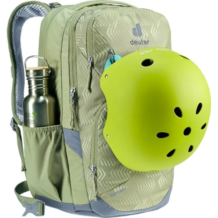 Deuter Cotogy Freizeitrucksack, ergonomischer Schulrucksack aus 100% recyceltem PET, grün-grau mit vielseitigen Taschen und rückenschonendem Tragekomfort – Bild 10