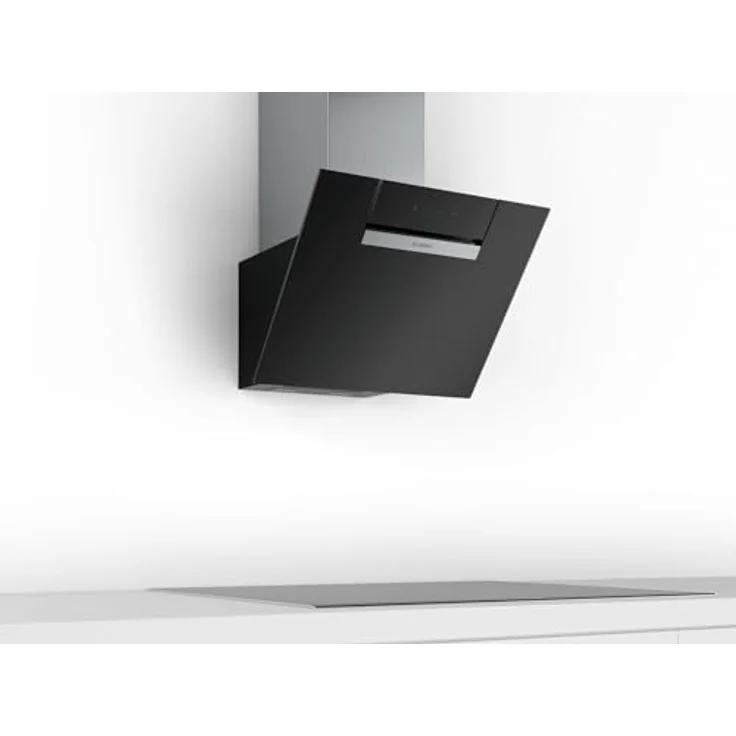 Bosch Serie 2 DWK67EM60, Motorhaube, Kamin abgewinkelt, Breite: 59 cm, Tiefe: 43.4 cm, Absaugung und Rückführung (mit zusätzlichem Rückführungsset), mit internem Motor, Schwarz – Bild 5