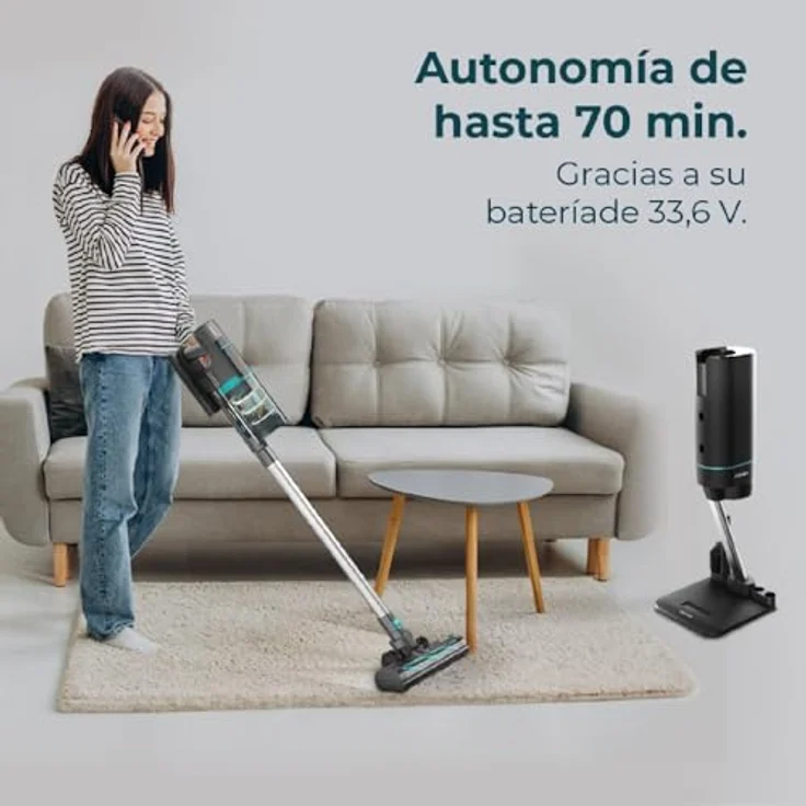 Cecotec Staubsauger Vertikalsauger Conga Rockstar 10000 Nebula Station, 450W, ForceSonic-Technologie 30 kPa, Selbstreinigende Basis, Jalisco-Bürste, Ausziehbares, Lithium-Ionen-Akku, 3-in-1, Parallel Cyclone System – Bild 5