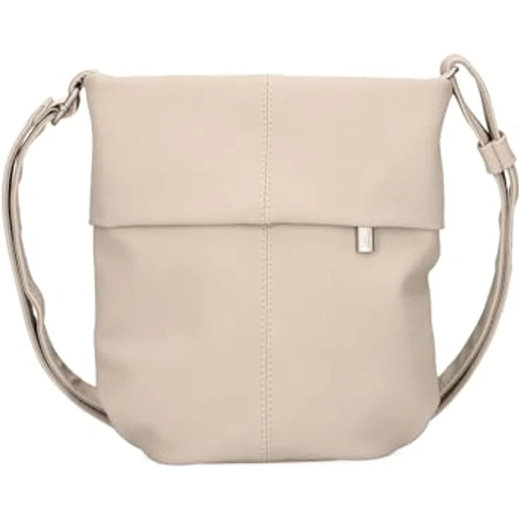 Zwei Mademoiselle.M Umhängetasche, beige, 22 cm x 6 cm x 21 cm aus 100% Polyurethan – Bild 3