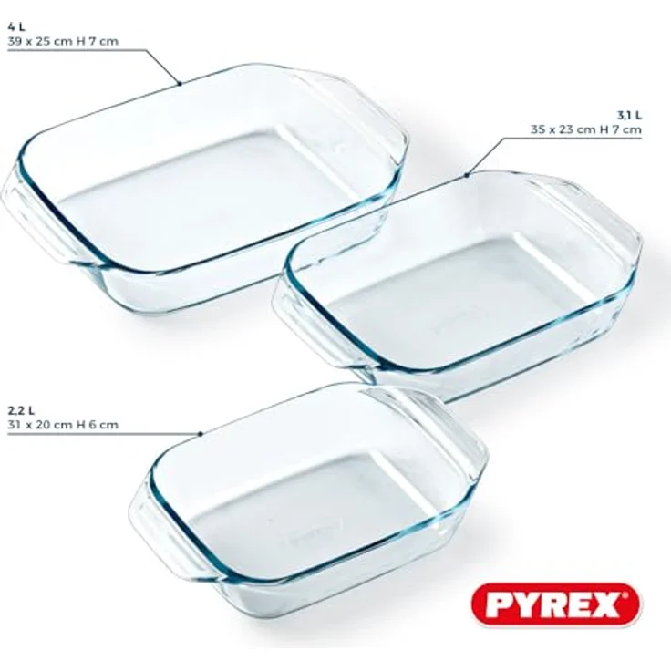 auflaufformen-Set Glas transparent 3 Stück – Bild 6