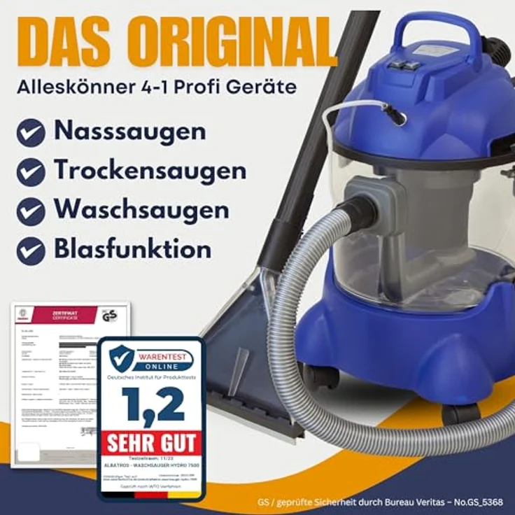 Albatros Waschsauger Hydro 7500 + 2 Liter Teppich-Polster Shampoo – Bild 3