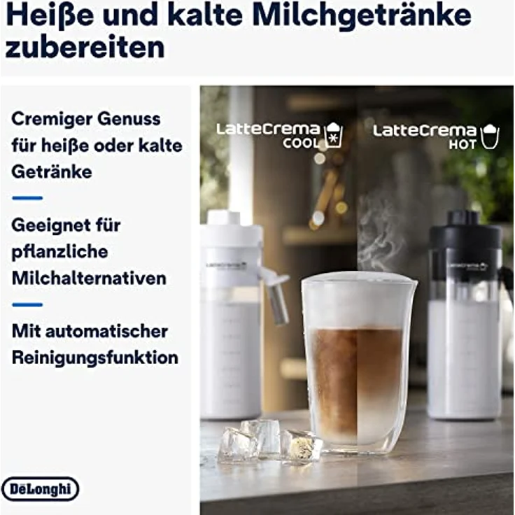De'Longhi Eletta Explore Cold Brew ECAM452.67.G, Kaffeevollautomat mit LatteCrema Milchsystem, 3,5 Zoll TFT Touchscreen Farbdisplay, Dunkelgrau, inklusive Kaffeekanne – Bild 4