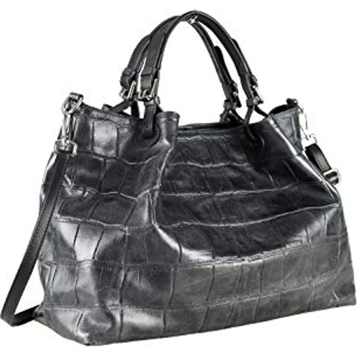 COLLEZIONE ALESSANDRO Umhängetasche McBarth, Shopper aus weichem Rindsleder, XL Format, Made in Italy