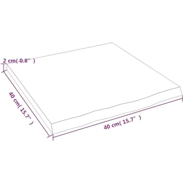 vidaXL Schneidebrett Waschtischplatte Hellbraun 40x40x2 cm Massivholz Behandelt, Eichenholz – Bild 3
