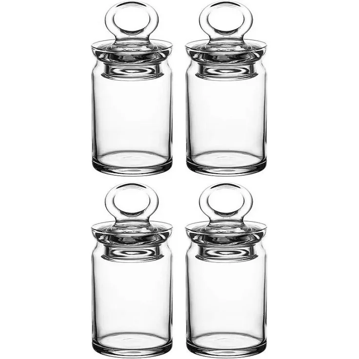 Pasabahce Arda Türkmen Gewürzdosen mit Deckel, 4er Set, 240 ml, spülmaschinengeeignet, aus Glas