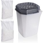 Bestlivings Luftentfeuchter mit Ausgießer ohne Strom, 2x 680gr. Granulat, Wiederverwendbar, hält 4 Monate - Raumentfeuchter für Küche Badezimmer