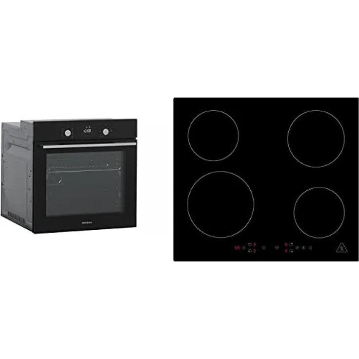 Respekta autarker Glas- Einbaubackofen AB700 mit LED-Timer + Induktionskochfeld