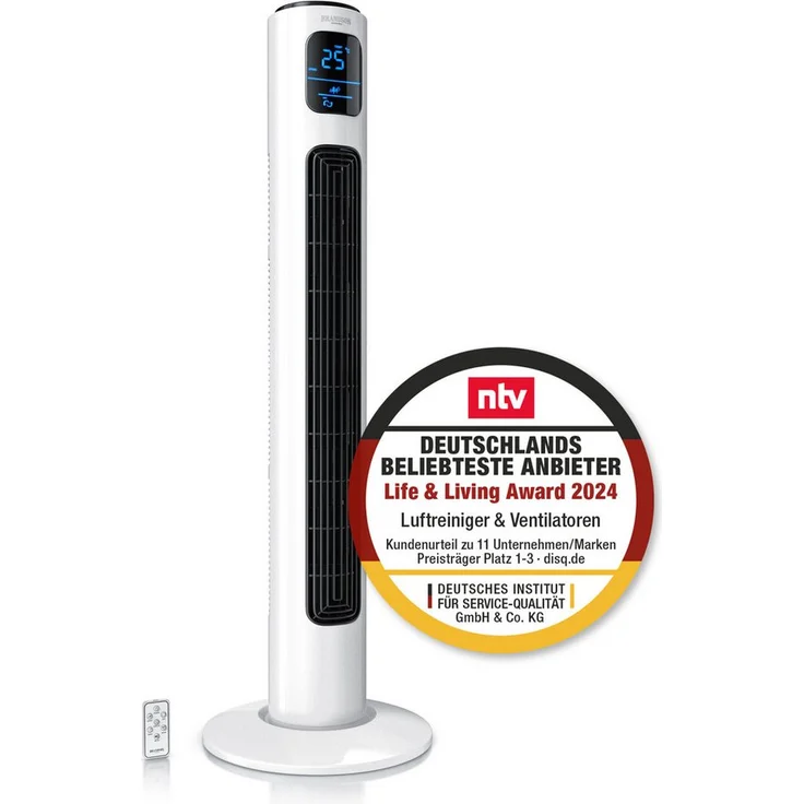Brandson Turmventilator, 12 Geschwindigkeiten, DC, Timer, Oszillation, Fernbedienung