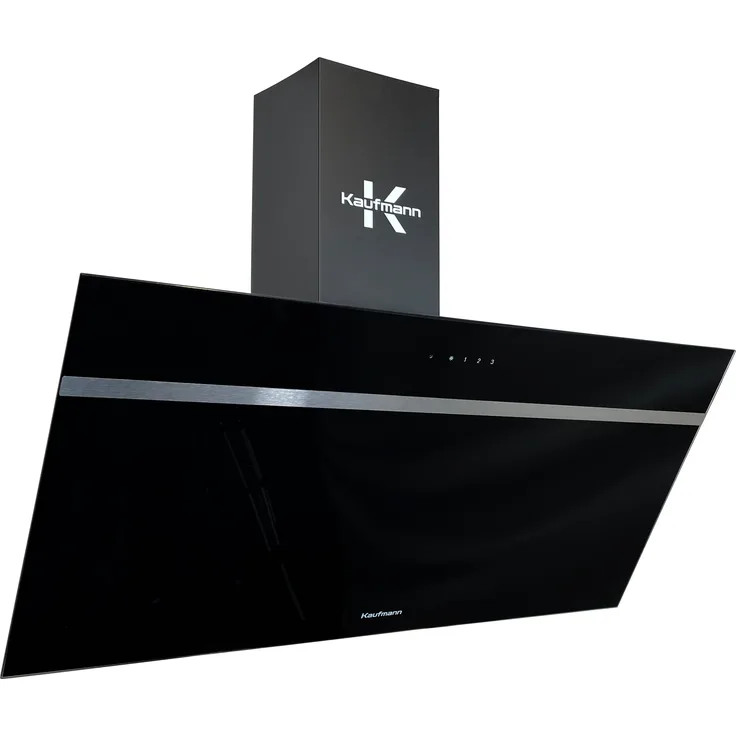 KAUFMANN VIKTORIA 60 BL, Kopffrei-Dunstabzugshaube mit 1000 m³/h, 4-stufiger Steuerung, LED-Beleuchtung, schwarz, 60 cm